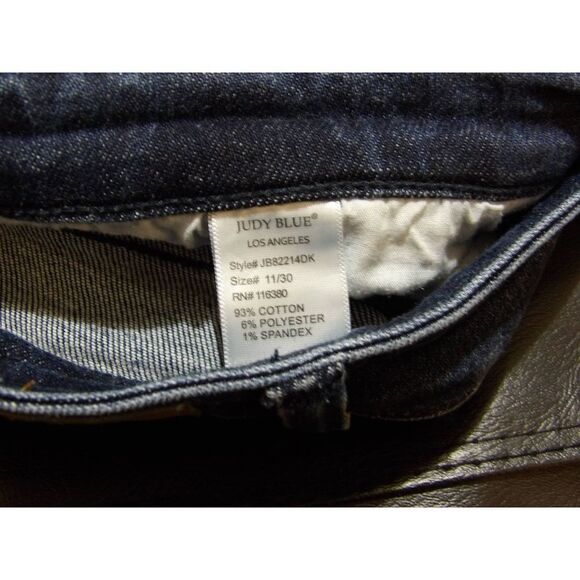 Judy Blue Womens Dark Wash Mid Rise Destroyed Skinny Fit Jeans 11/30 11 30 - Picture 6 of 6